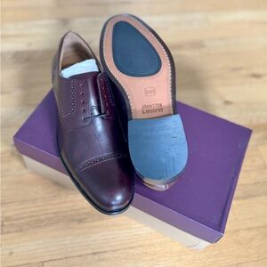 Johnston & Murphy Men's Dark Burgundy Cap-Toe Oxfords